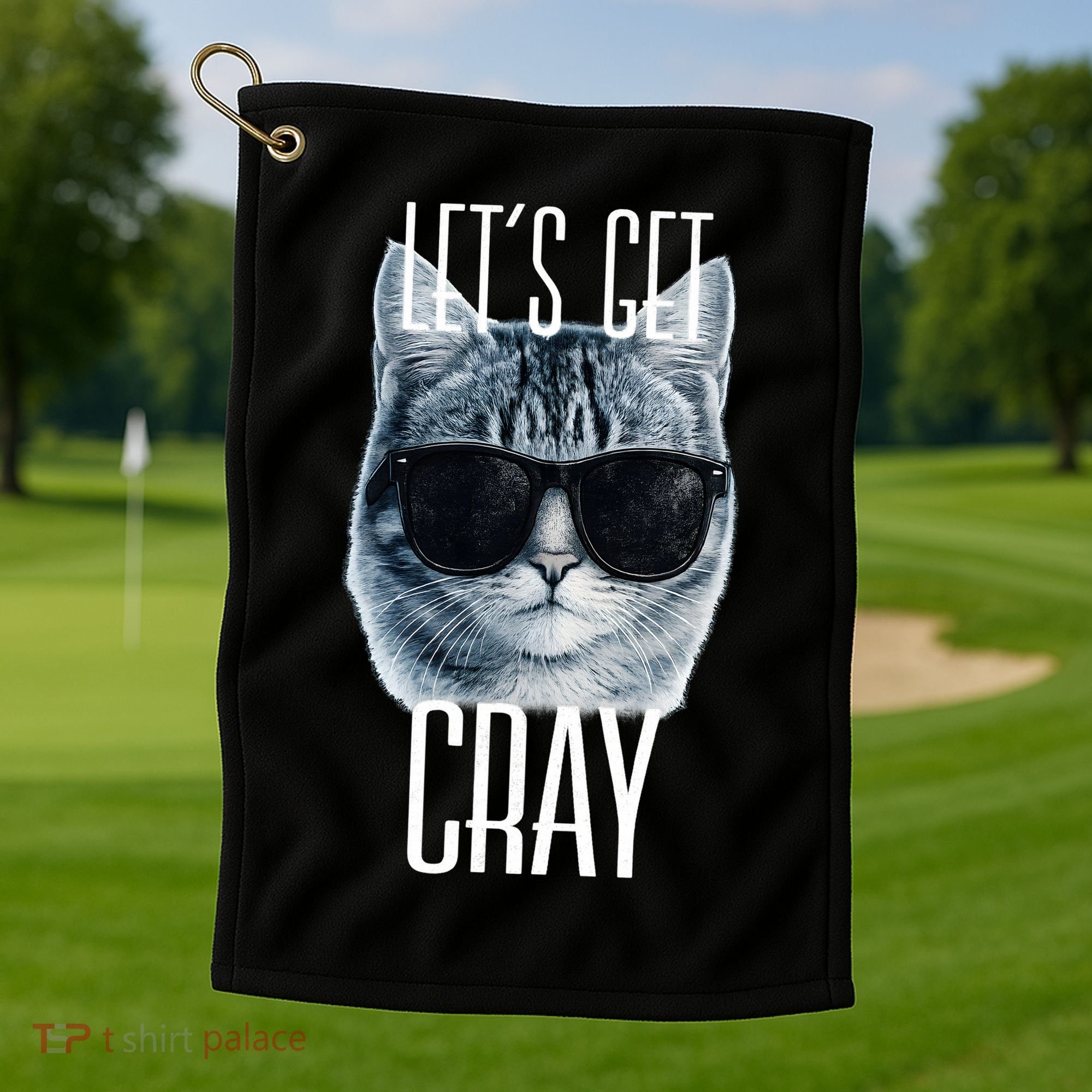 Let's Get Cray Funny Cat Meme Golf Towel