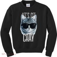 Let's Get Cray Funny Cat Meme Kids Sweatshirt thumb 0