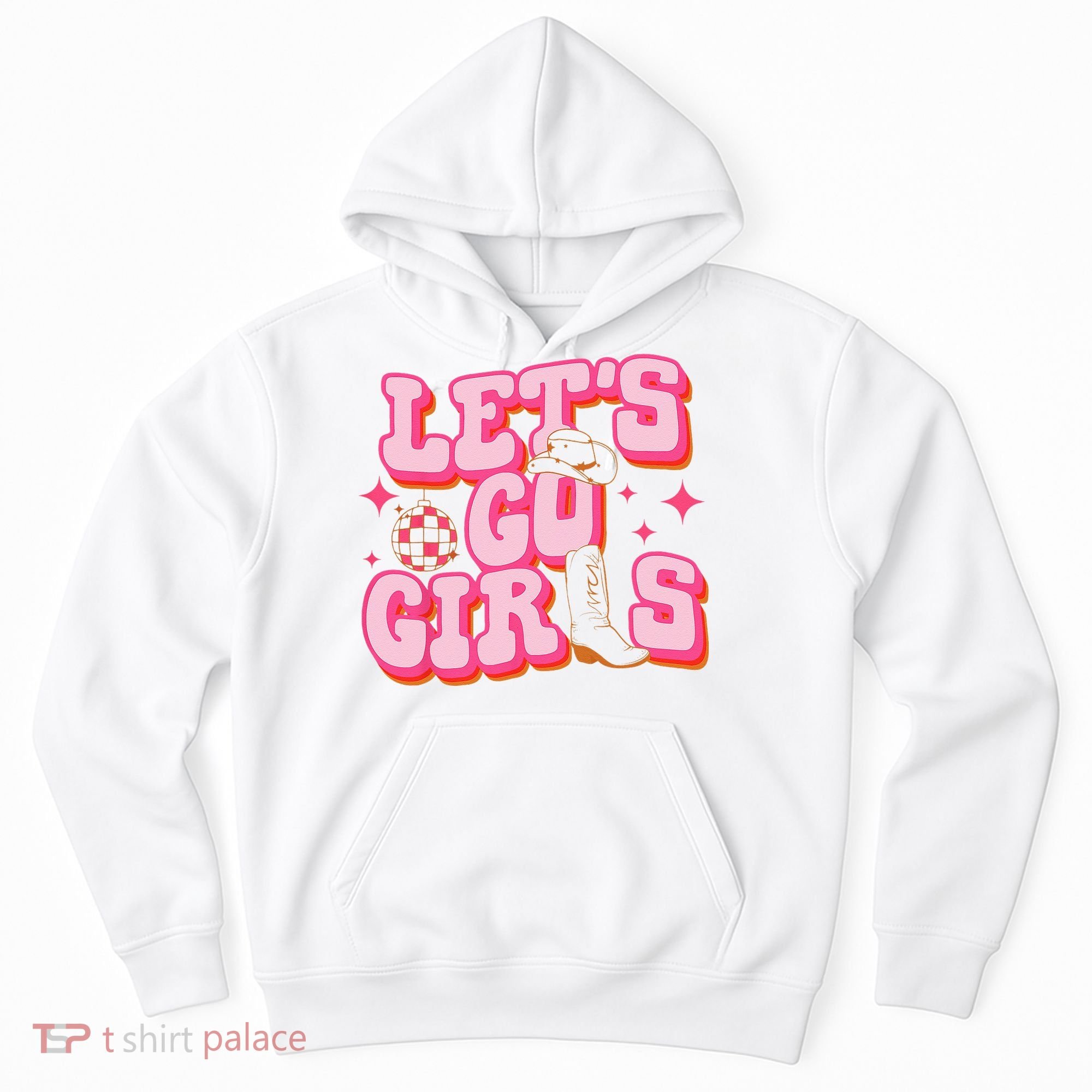 Lets Go Cowgirl Hat Cowboy Boots Bachelorette Party Hoodie