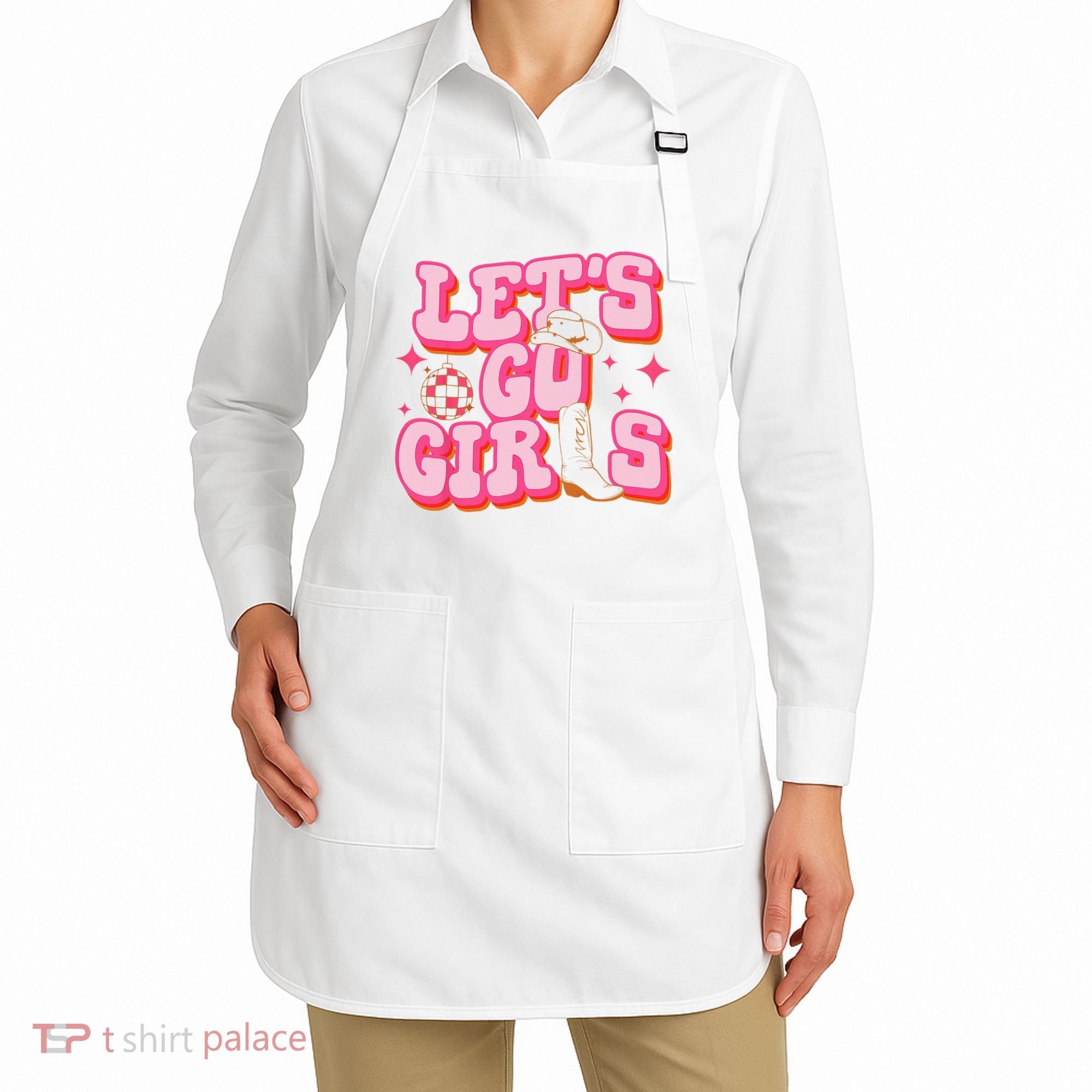 Lets Go Cowgirl Hat Cowboy Boots Bachelorette Party Apron
