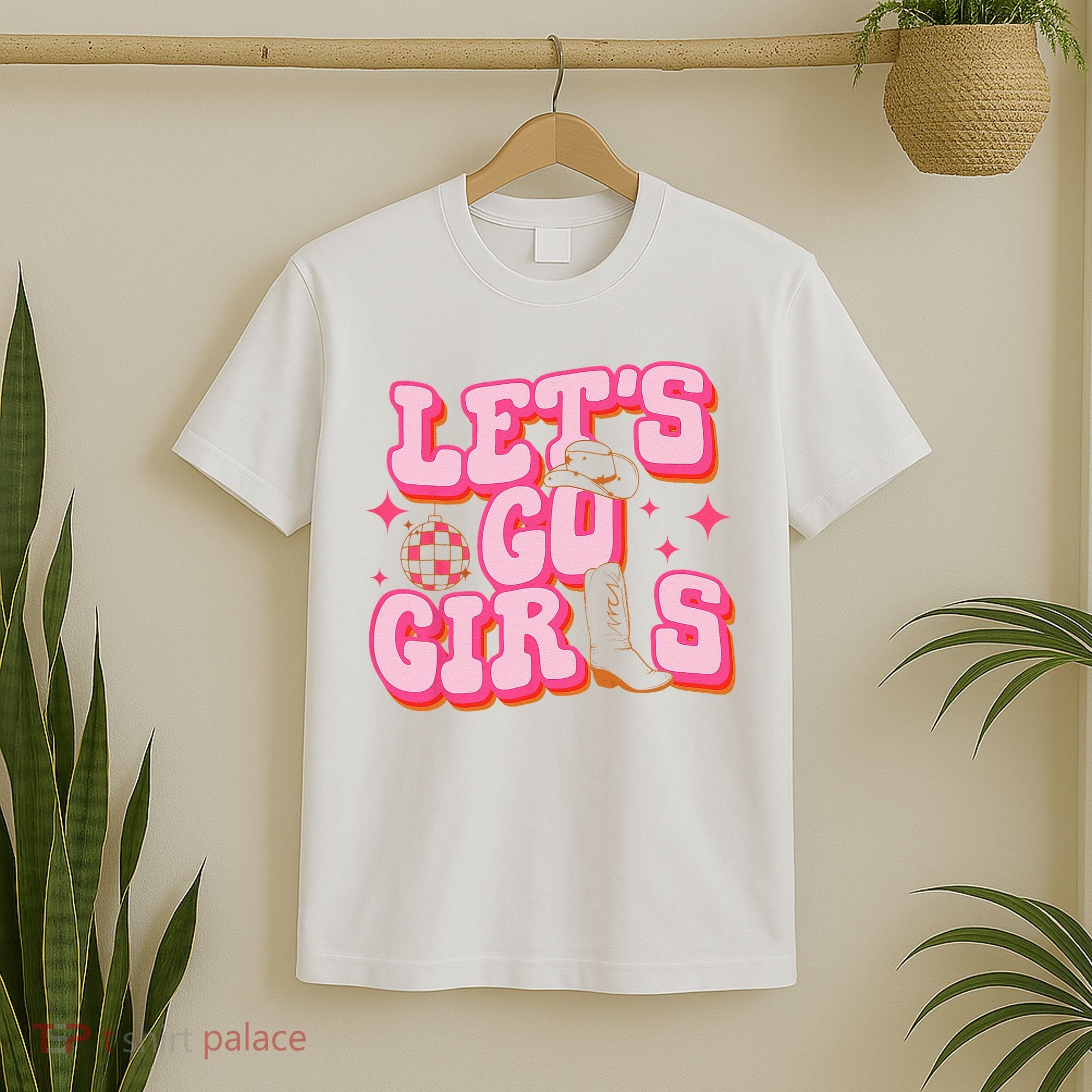 Lets Go Cowgirl Hat Cowboy Boots Bachelorette Party T-Shirt