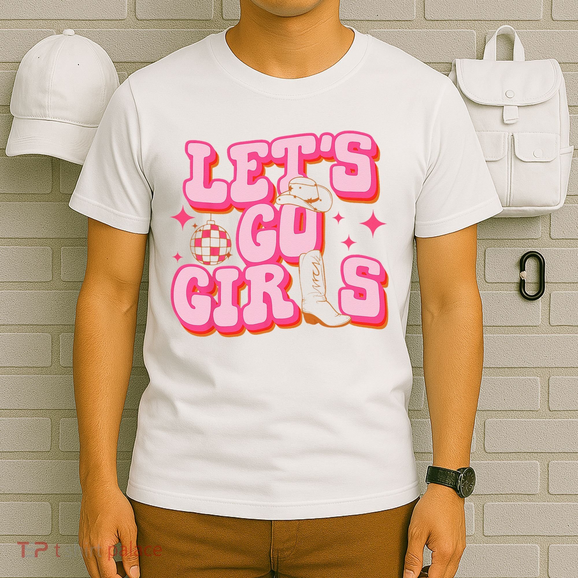 Lets Go Cowgirl Hat Cowboy Boots Bachelorette Party T-Shirt