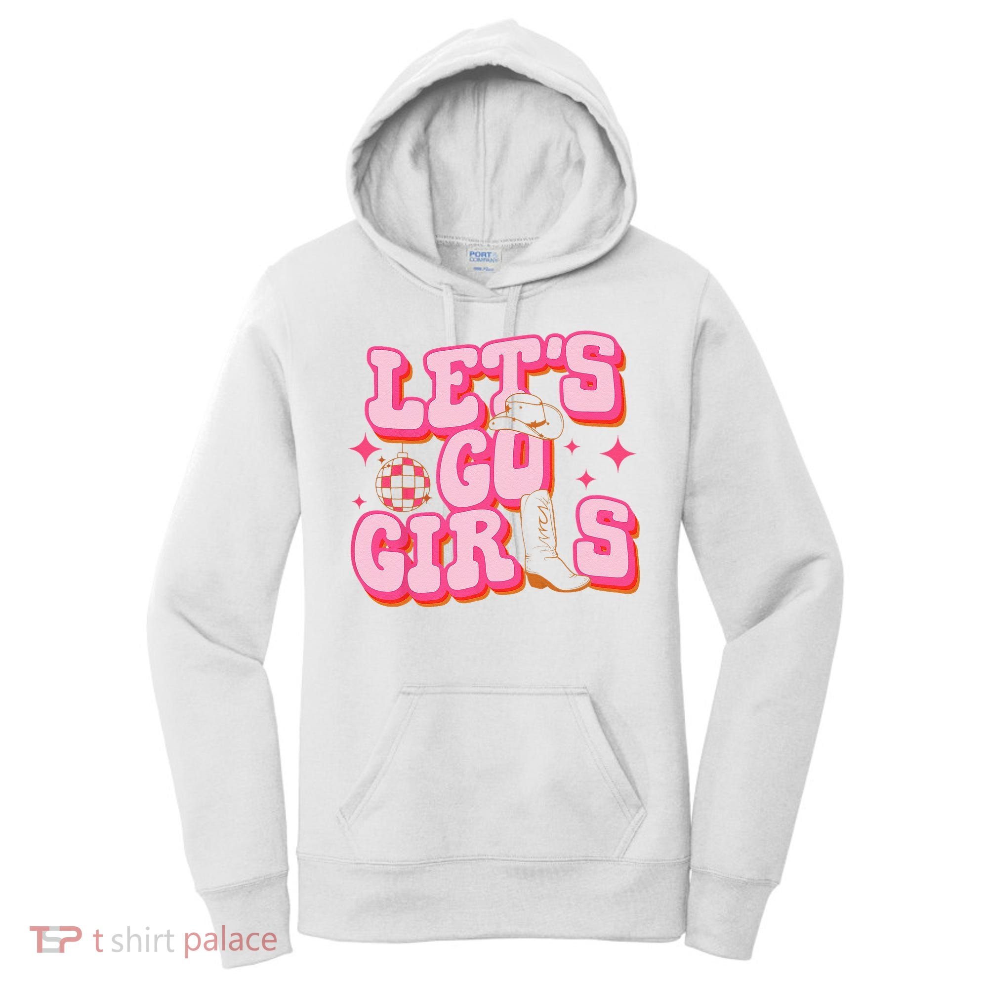 Lets Go Cowgirl Hat Cowboy Boots Bachelorette Party Women's Hoodie