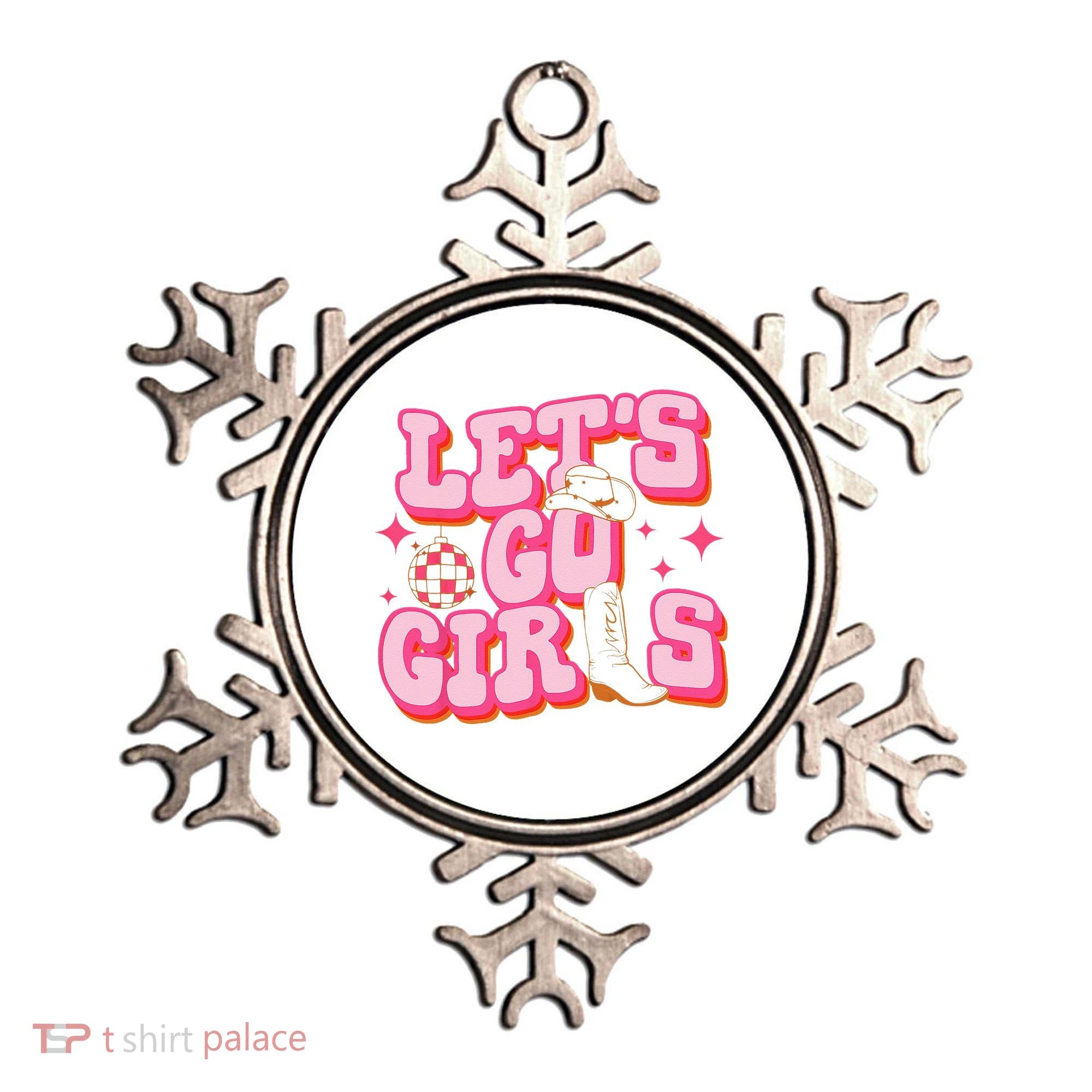 Lets Go Cowgirl Hat Cowboy Boots Bachelorette Party Ornament