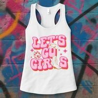 Lets Go Cowgirl Hat Cowboy Boots Bachelorette Party Women's Tank Top thumb 3
