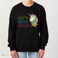 Let's Glow Crazy Glow Party Unicorn Lover Birthday Women's Sweatshirt thumb 0