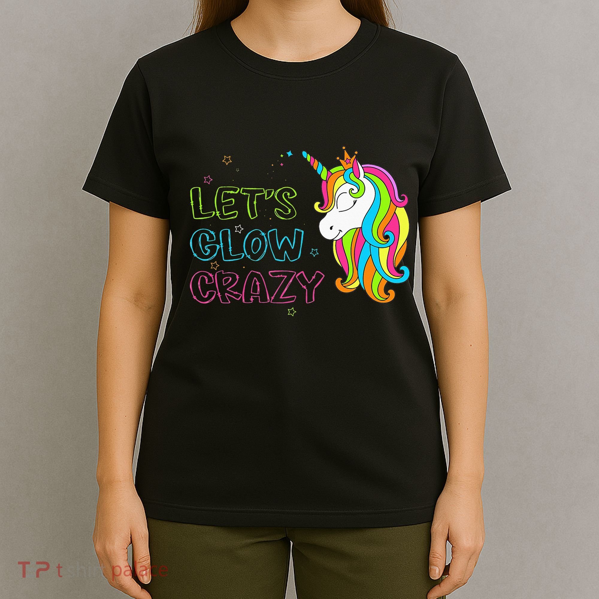 Let's Glow Crazy Glow Party Unicorn Lover Birthday T-Shirt