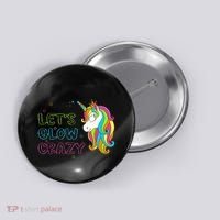 Let's Glow Crazy Glow Party Unicorn Lover Birthday Button thumb 0