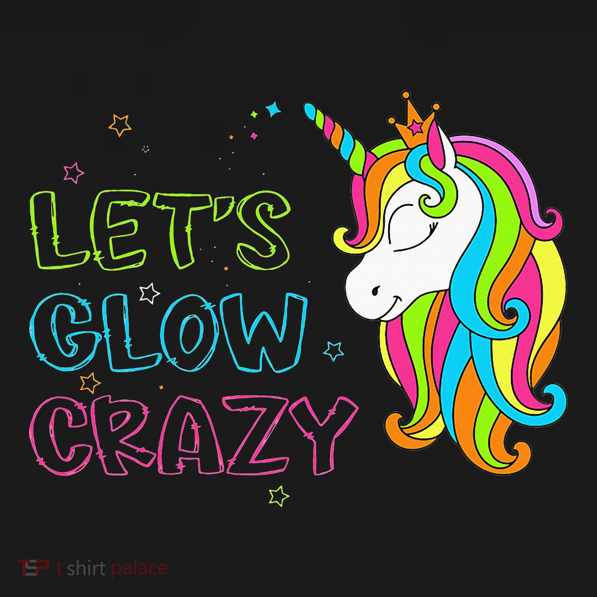 Let's Glow Crazy Glow Party Unicorn Lover Birthday Women's Tank Top