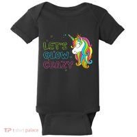 Let's Glow Crazy Glow Party Unicorn Lover Birthday Baby Bodysuit thumb 0