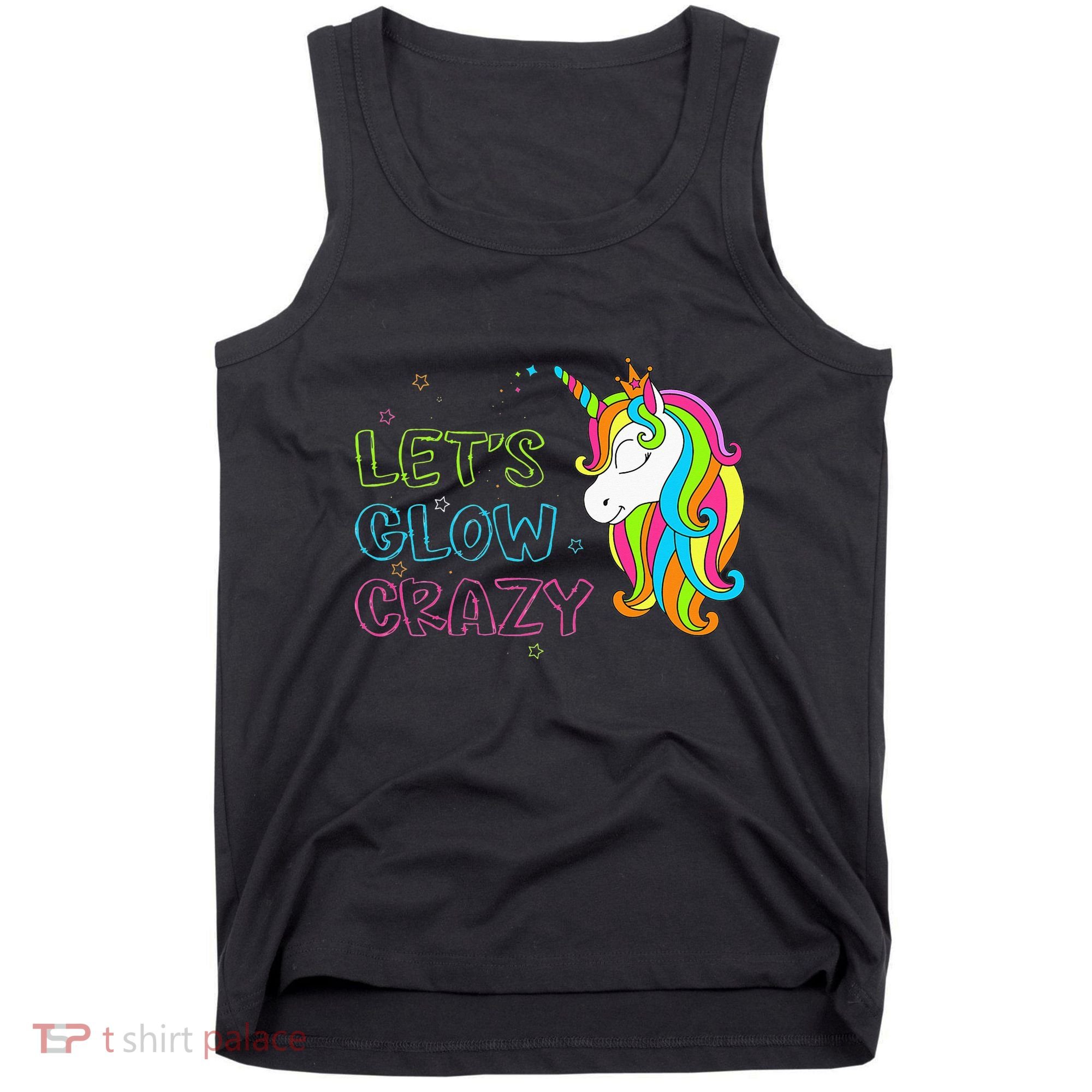 Let's Glow Crazy Glow Party Unicorn Lover Birthday Tank Top