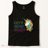 Let's Glow Crazy Glow Party Unicorn Lover Birthday Tank Top thumb 2