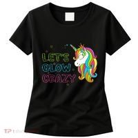 Let's Glow Crazy Glow Party Unicorn Lover Birthday Women's T-Shirt thumb 0