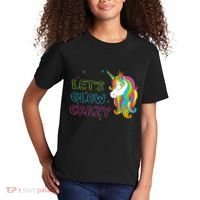 Let's Glow Crazy Glow Party Unicorn Lover Birthday Kids T-Shirt thumb 2