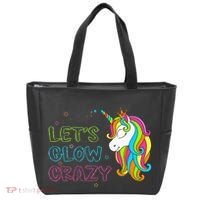 Let's Glow Crazy Glow Party Unicorn Lover Birthday Tote Bag thumb 0