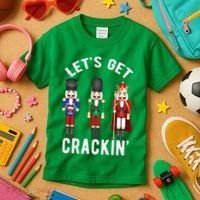 Lets Get Crackin Ballet Christmas Nutcracker Squad Kids T-Shirt thumb 3