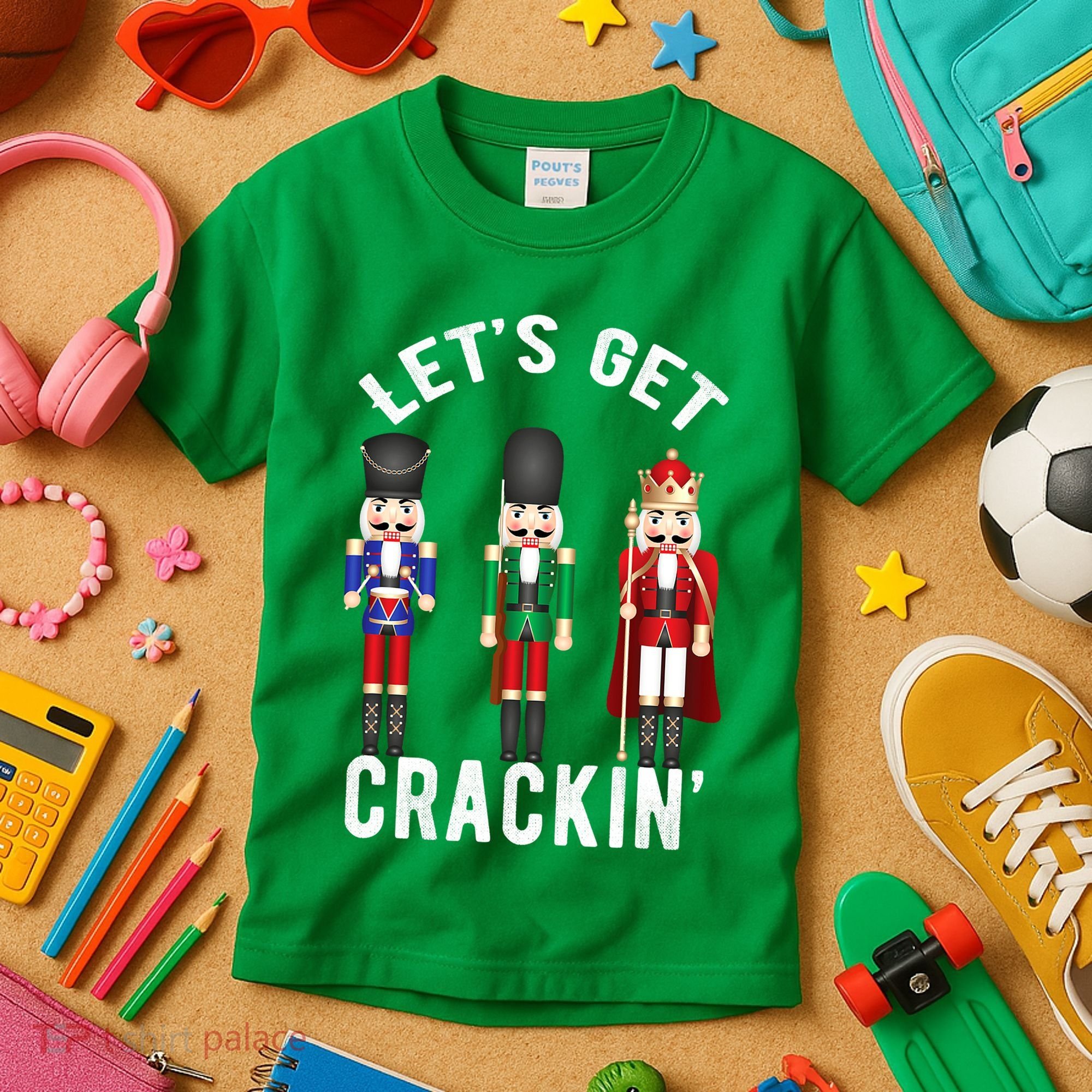 Lets Get Crackin Ballet Christmas Nutcracker Squad Kids T-Shirt