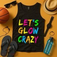 Let's Glow Crazy Glow Party 80s Retro Costume Party Lover  Tank Top thumb 4