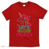 Let's Glow Crazy Glow Party 80s Retro Unicorn Costume Funny T-Shirt thumb 0