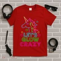 Let's Glow Crazy Glow Party 80s Retro Unicorn Costume Funny T-Shirt thumb 5