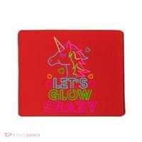 Let's Glow Crazy Glow Party 80s Retro Unicorn Costume Funny Mousepad thumb 0