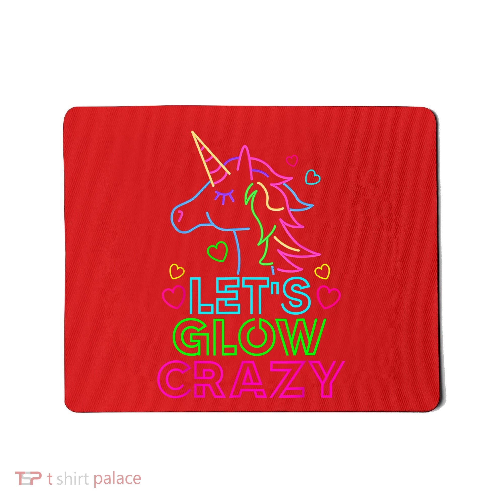 Let's Glow Crazy Glow Party 80s Retro Unicorn Costume Funny Mousepad