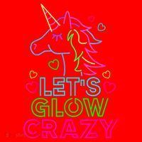 Let's Glow Crazy Glow Party 80s Retro Unicorn Costume Funny Ornament thumb 1