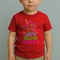 Let's Glow Crazy Glow Party 80s Retro Unicorn Costume Funny Toddler T-Shirt thumb 2