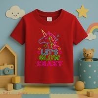 Let's Glow Crazy Glow Party 80s Retro Unicorn Costume Funny Toddler T-Shirt thumb 3