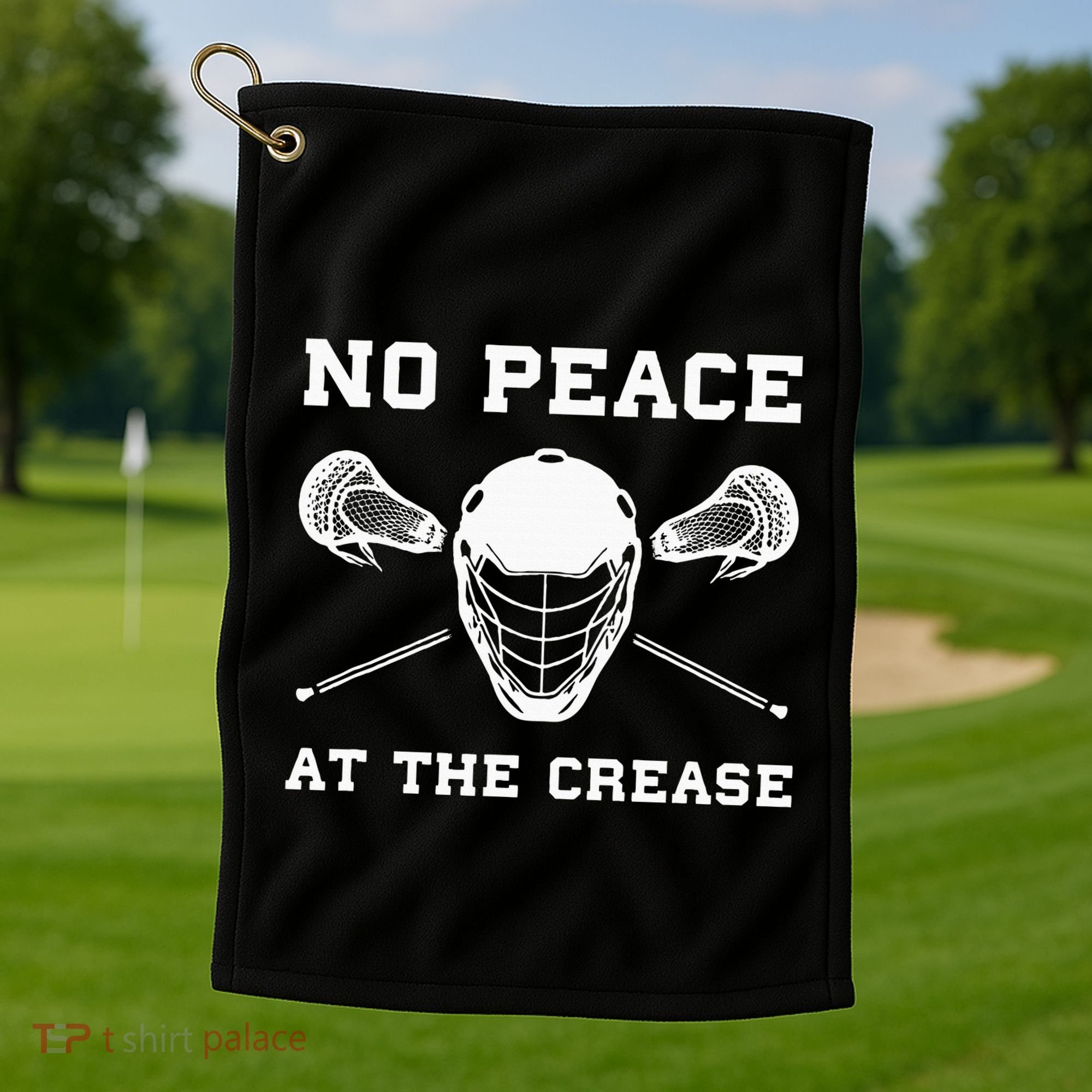 Lacrosse Goalie Crease Funny Lax Golf Towel