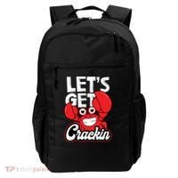 Let's Get Crackin Cute Gift Funny Crab Eater Seafood Lover Crab Boil Meaningful Backpack thumb 0