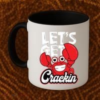 Let's Get Crackin Cute Gift Funny Crab Eater Seafood Lover Crab Boil Meaningful Coffee Mug thumb 2