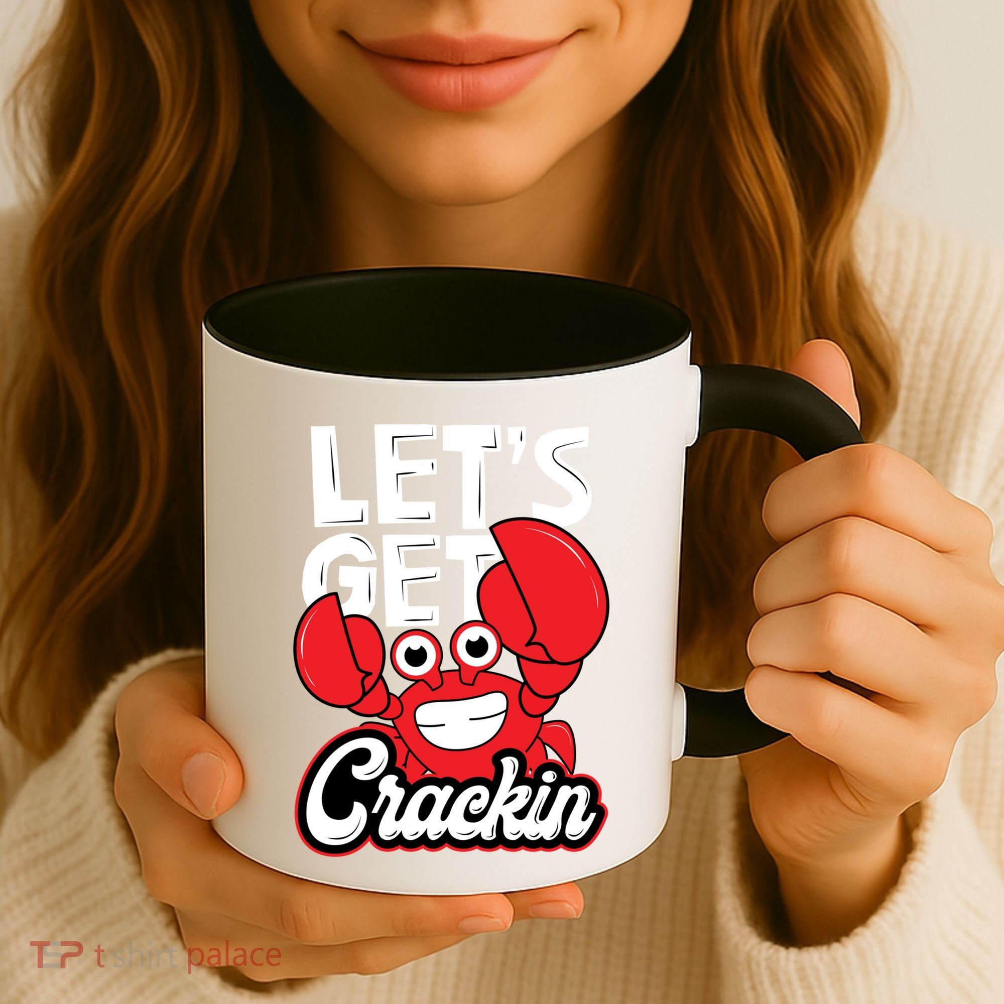Let's Get Crackin Cute Gift Funny Crab Eater Seafood Lover Crab Boil Meaningful Coffee Mug
