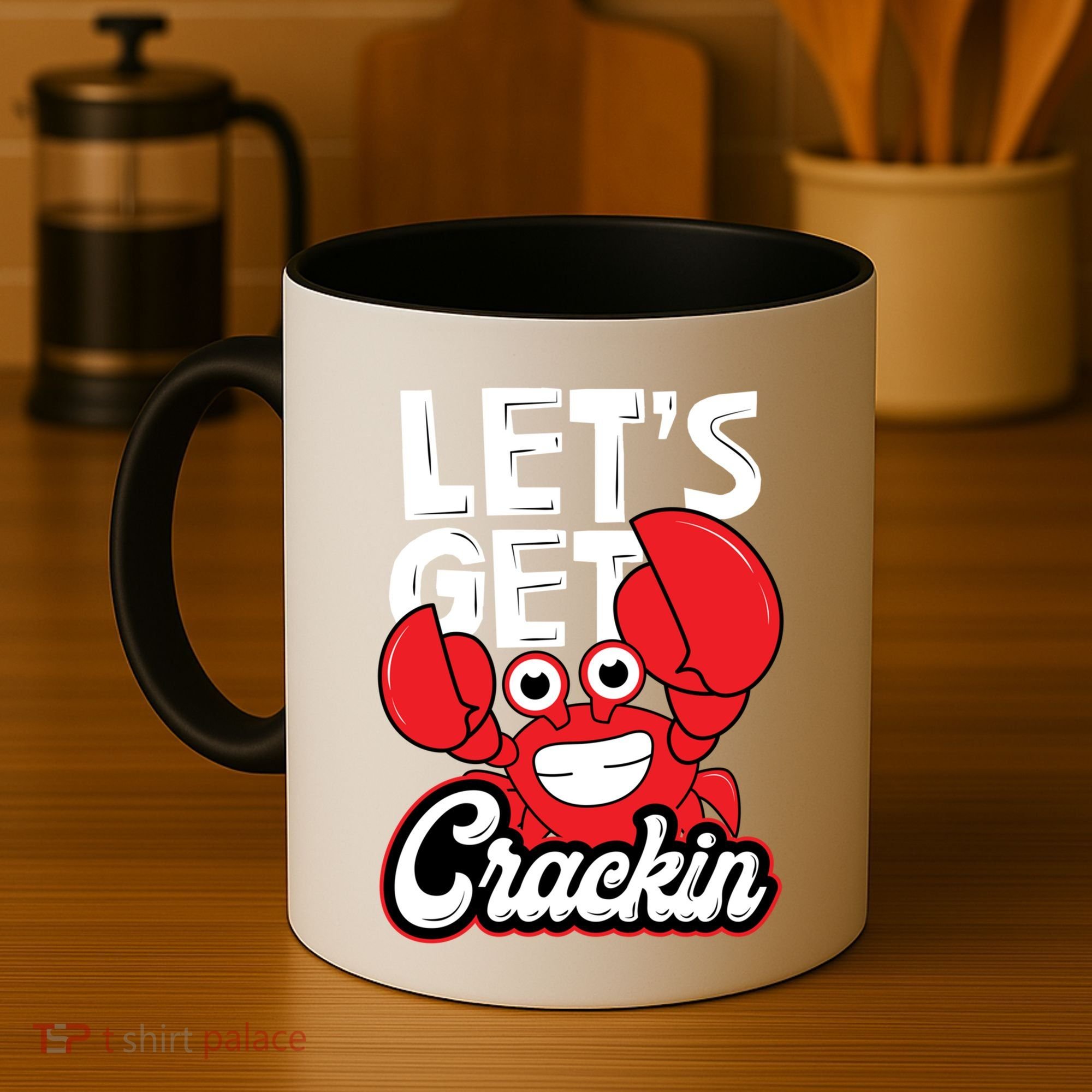 Let's Get Crackin Cute Gift Funny Crab Eater Seafood Lover Crab Boil Meaningful Coffee Mug