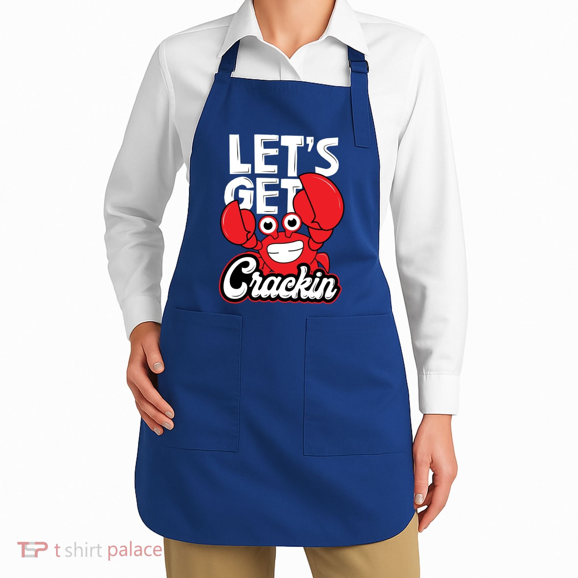 Let's Get Crackin Cute Gift Funny Crab Eater Seafood Lover Crab Boil Meaningful Apron