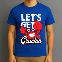 Let's Get Crackin Cute Gift Funny Crab Eater Seafood Lover Crab Boil Meaningful T-Shirt thumb 3