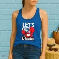 Let's Get Crackin Cute Gift Funny Crab Eater Seafood Lover Crab Boil Meaningful Women's Tank Top thumb 2