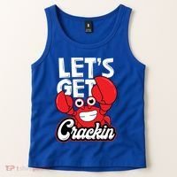 Let's Get Crackin Cute Gift Funny Crab Eater Seafood Lover Crab Boil Meaningful Tank Top thumb 2