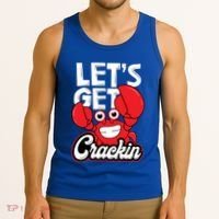 Let's Get Crackin Cute Gift Funny Crab Eater Seafood Lover Crab Boil Meaningful Tank Top thumb 3