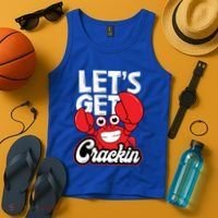 Let's Get Crackin Cute Gift Funny Crab Eater Seafood Lover Crab Boil Meaningful Tank Top thumb 4