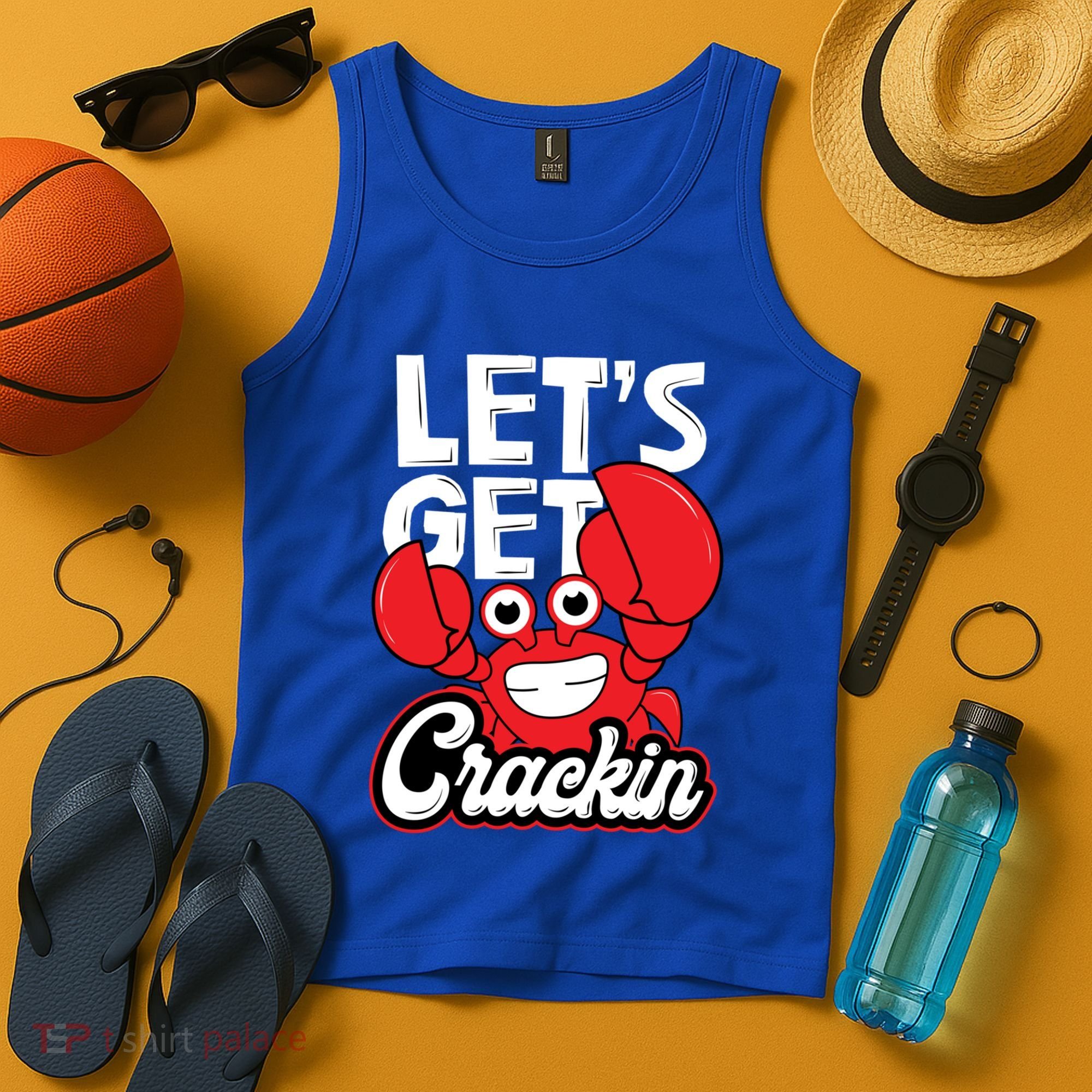 Let's Get Crackin Cute Gift Funny Crab Eater Seafood Lover Crab Boil Meaningful Tank Top