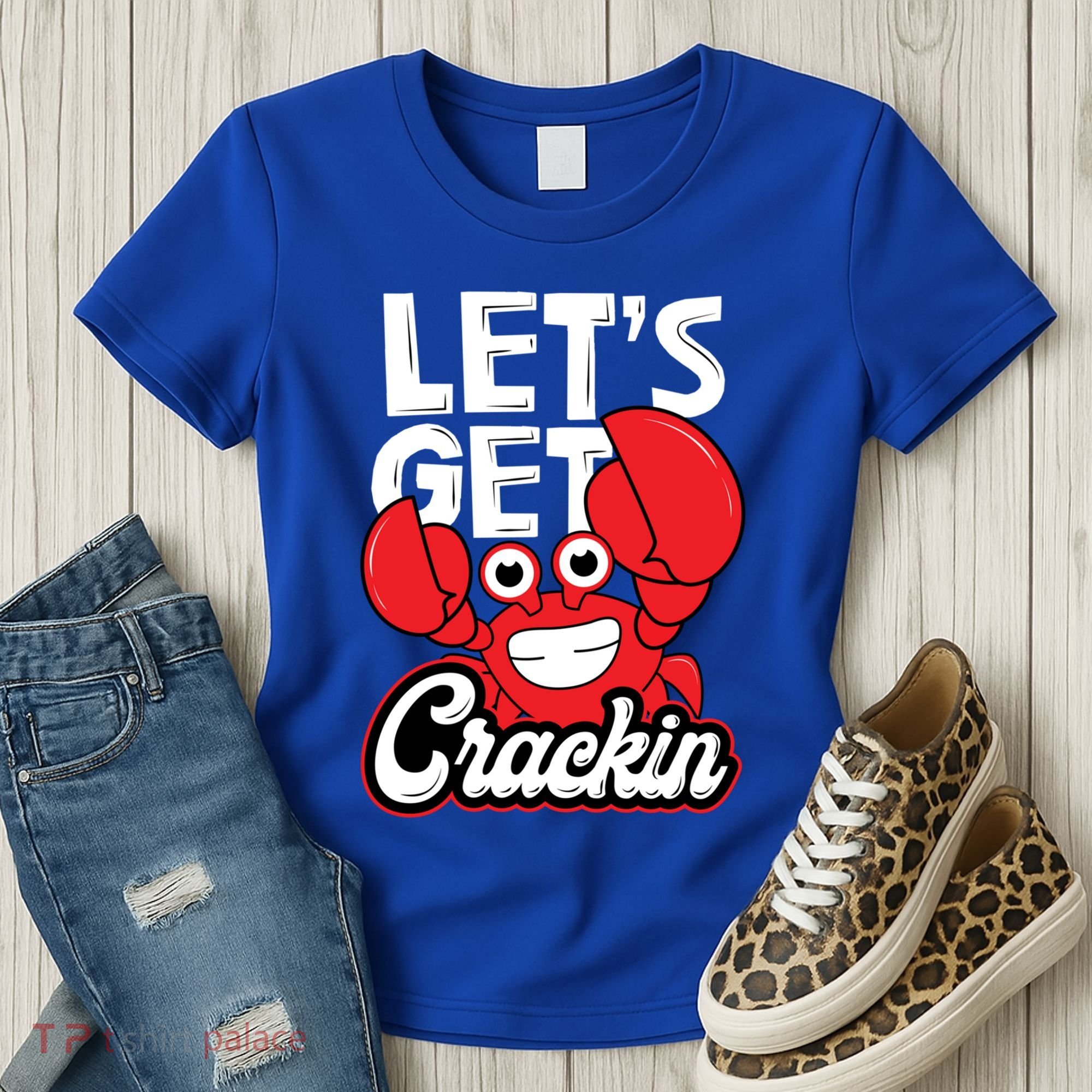 Let's Get Crackin Cute Gift Funny Crab Eater Seafood Lover Crab Boil Meaningful Women's T-Shirt