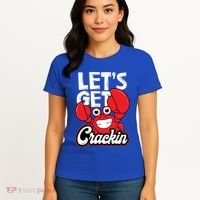 Let's Get Crackin Cute Gift Funny Crab Eater Seafood Lover Crab Boil Meaningful Women's T-Shirt thumb 4