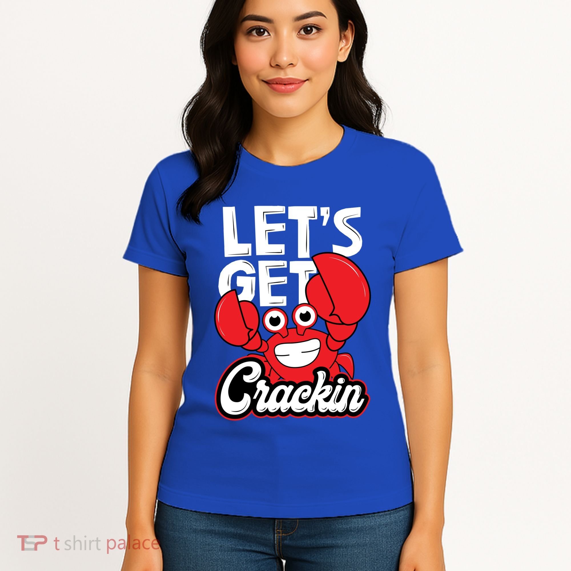 Let's Get Crackin Cute Gift Funny Crab Eater Seafood Lover Crab Boil Meaningful Women's T-Shirt