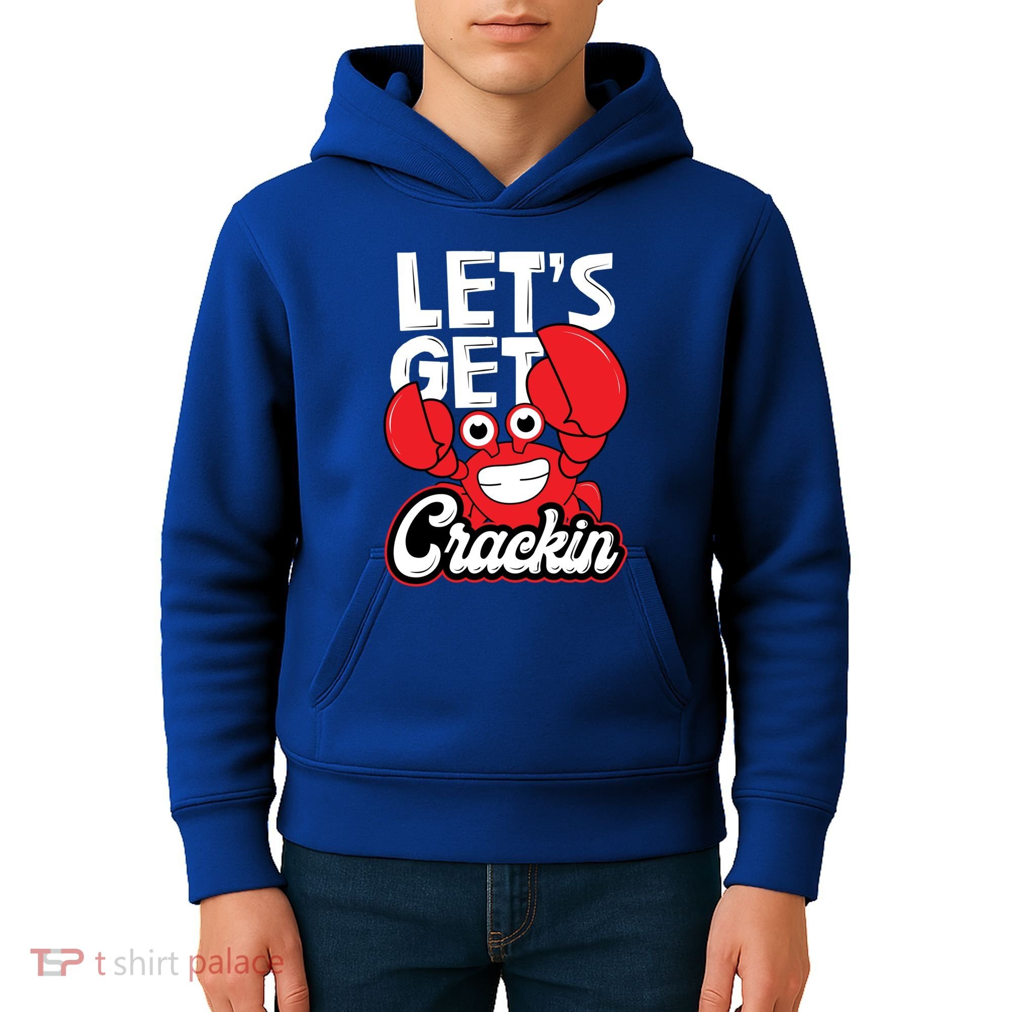 Let's Get Crackin Cute Gift Funny Crab Eater Seafood Lover Crab Boil Meaningful Kids Hoodie