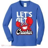 Let's Get Crackin Cute Gift Funny Crab Eater Seafood Lover Crab Boil Meaningful Kids Long Sleeve Shirt thumb 0