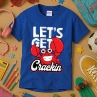 Let's Get Crackin Cute Gift Funny Crab Eater Seafood Lover Crab Boil Meaningful Kids T-Shirt thumb 3
