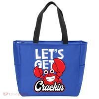 Let's Get Crackin Cute Gift Funny Crab Eater Seafood Lover Crab Boil Meaningful Tote Bag thumb 0