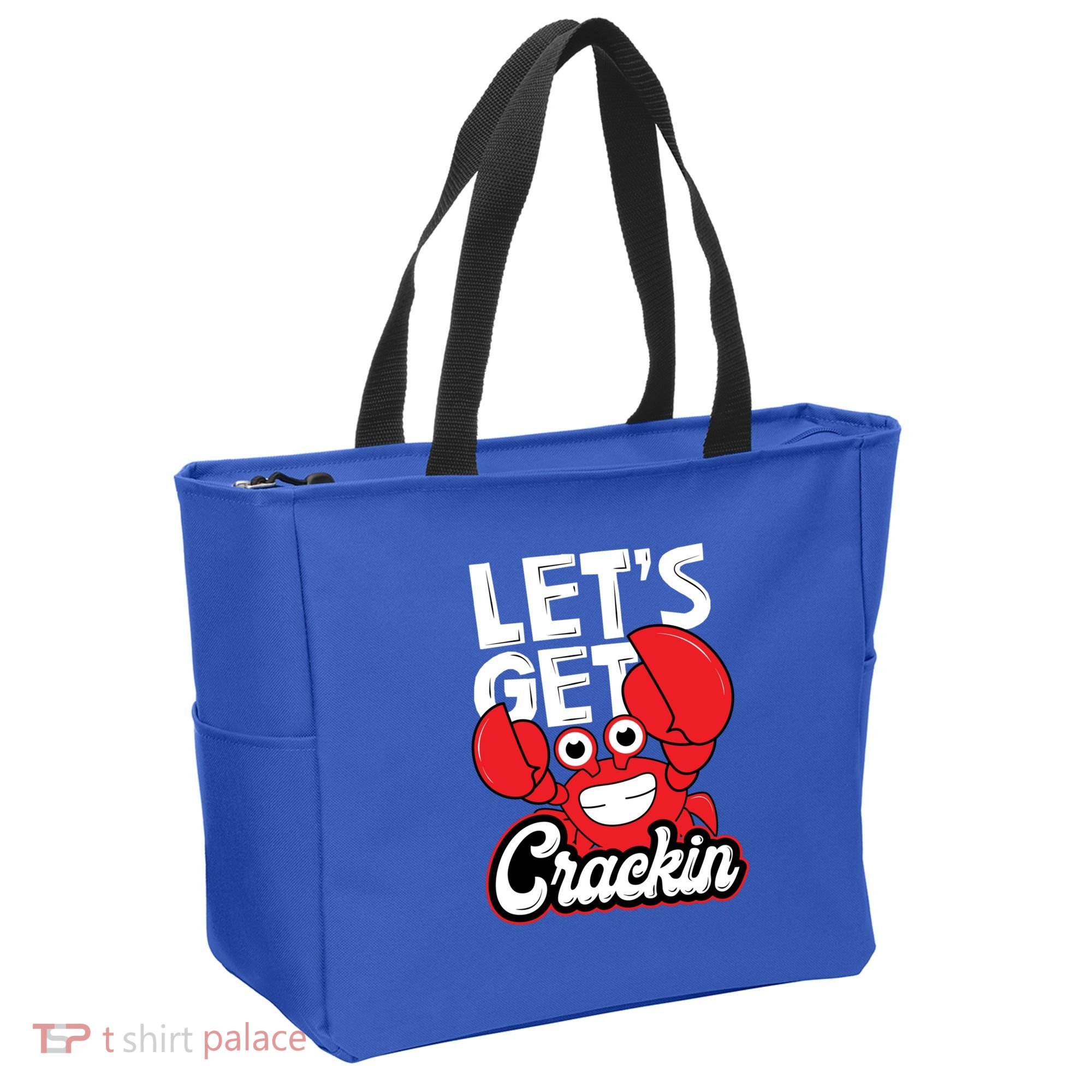 Let's Get Crackin Cute Gift Funny Crab Eater Seafood Lover Crab Boil Meaningful Tote Bag