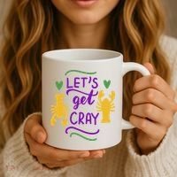 Let's Get Cray Mardi Gras Lobster Coffee Mug thumb 3